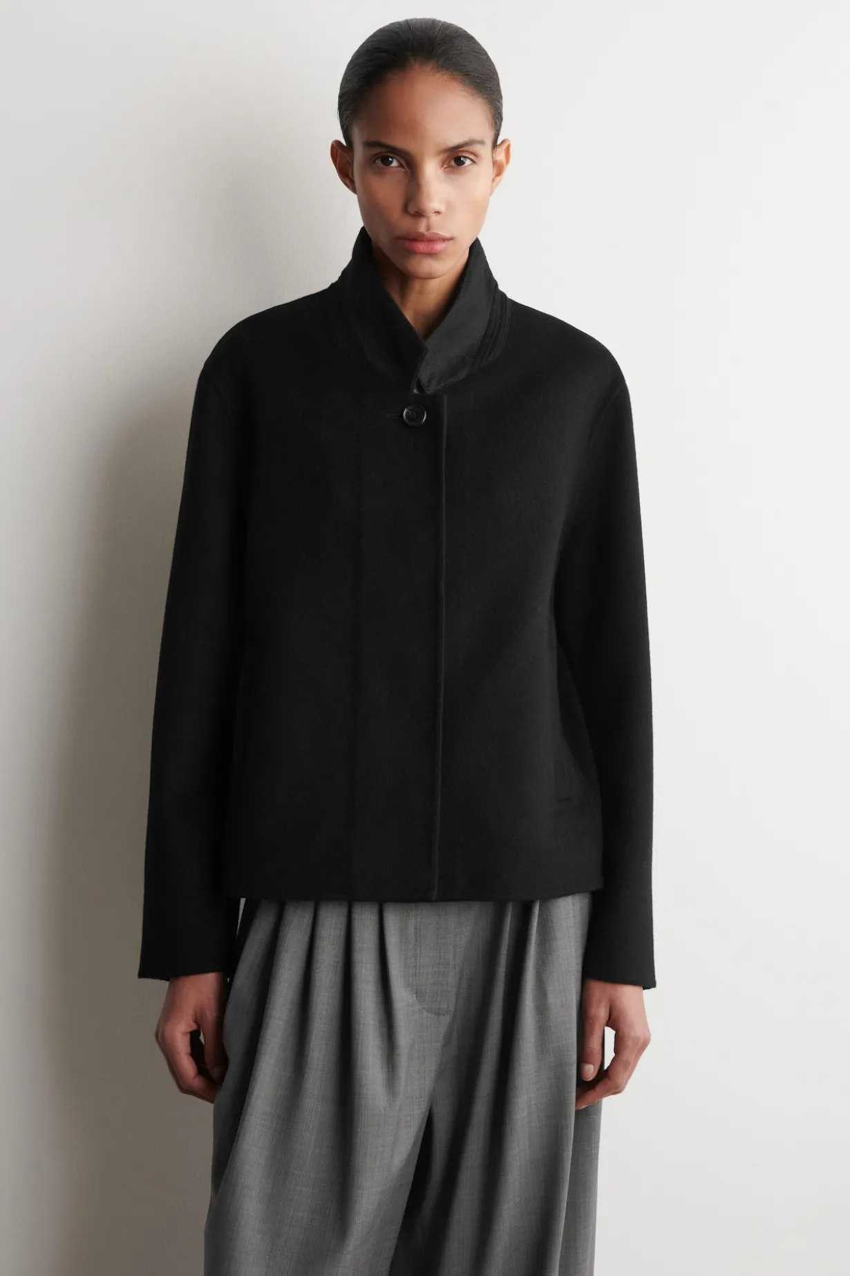 STRUKTURIERTE JACKE AUS DOUBLEFACE-WOLLE