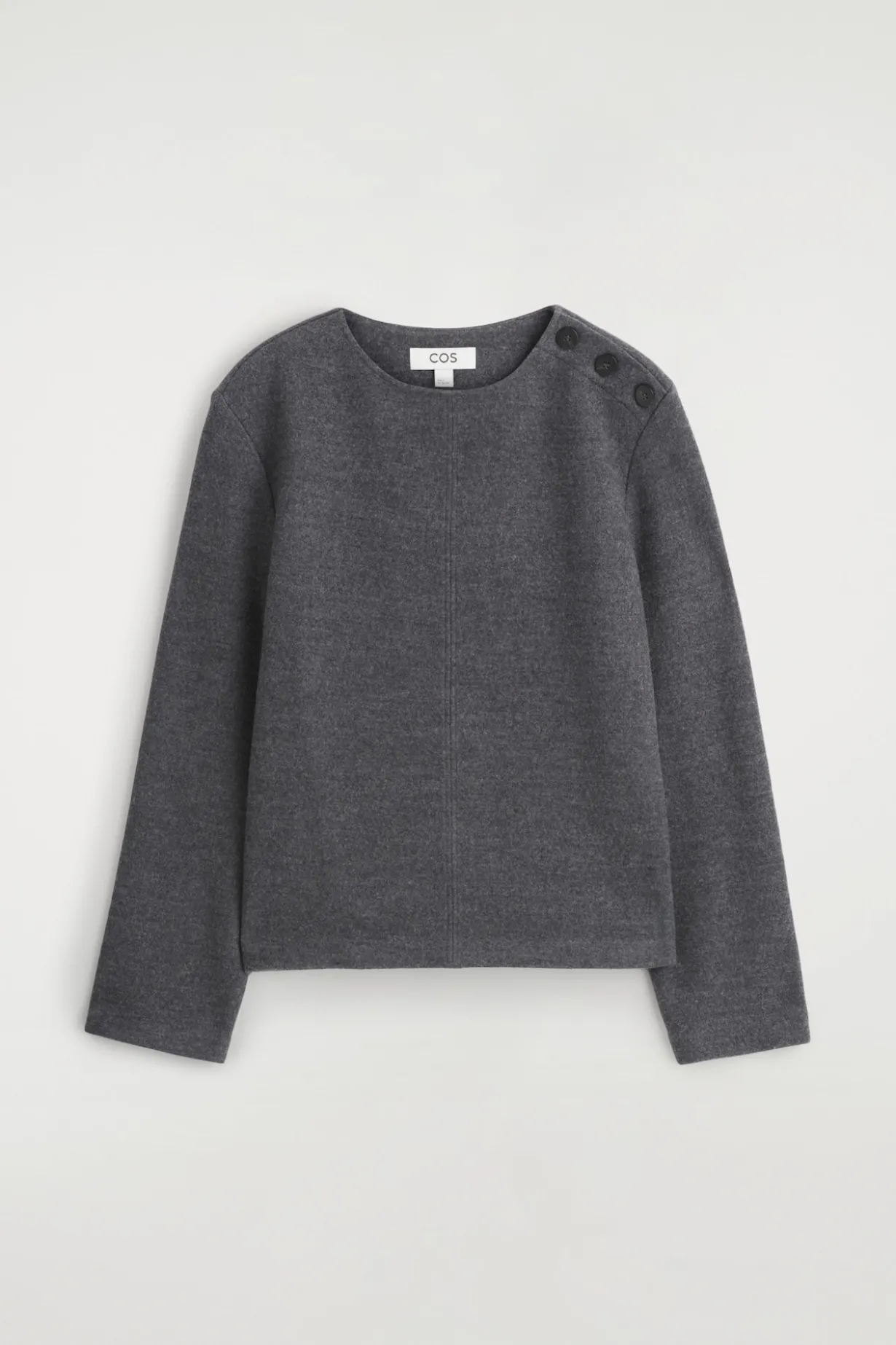 SWEATSHIRT AUS KOCHWOLLE MIT KNOPFDETAILS