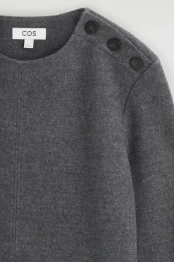 SWEATSHIRT AUS KOCHWOLLE MIT KNOPFDETAILS