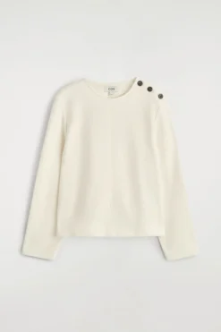 SWEATSHIRT AUS KOCHWOLLE MIT KNOPFDETAILS