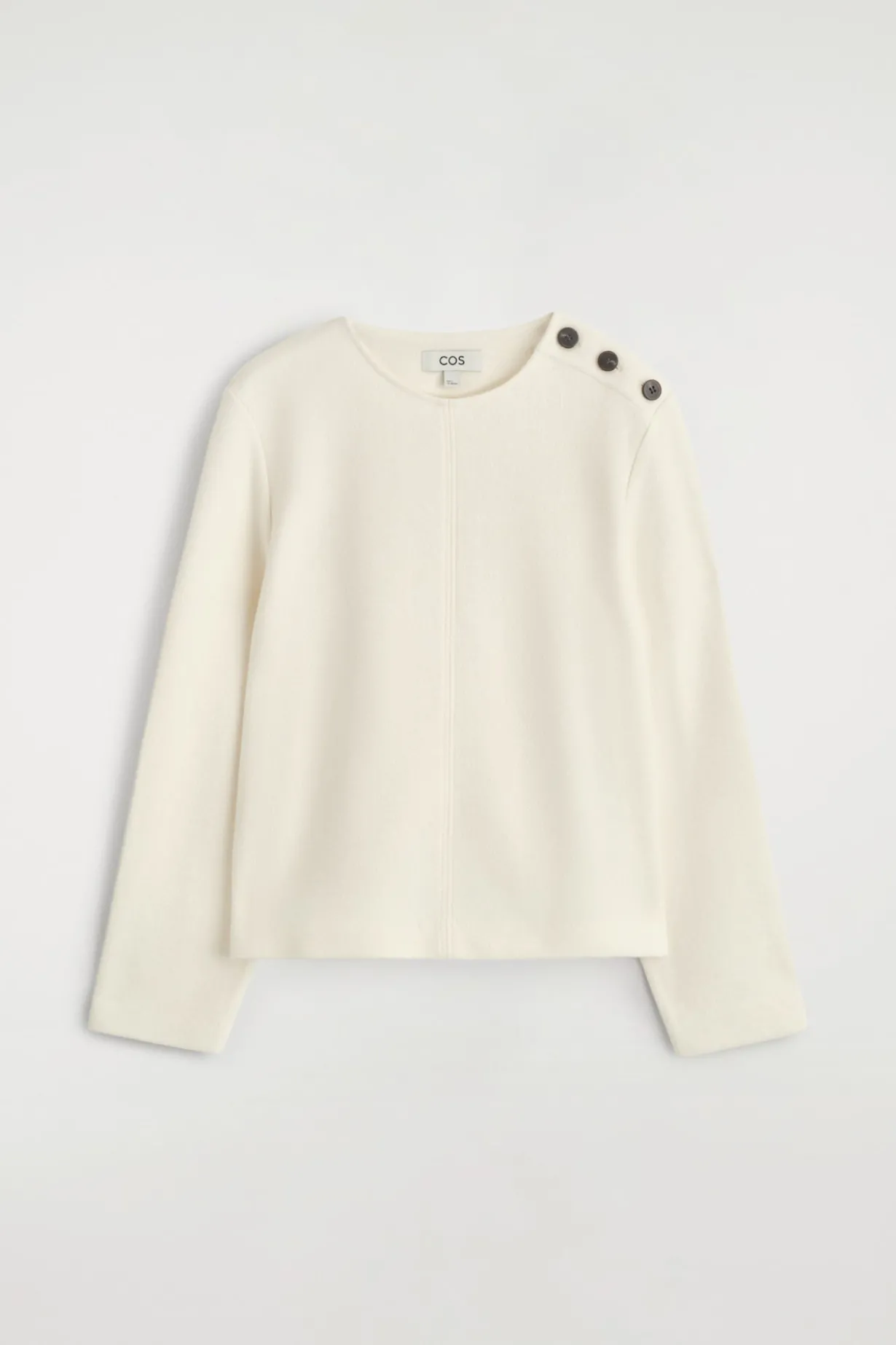 SWEATSHIRT AUS KOCHWOLLE MIT KNOPFDETAILS