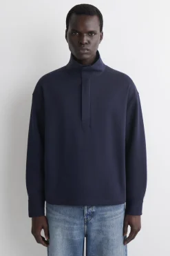 SWEATSHIRT MIT KRAGEN UND KURZEM REISSVERSCHLUSS