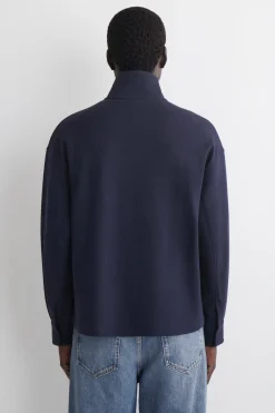 SWEATSHIRT MIT KRAGEN UND KURZEM REISSVERSCHLUSS