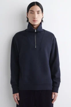 SWEATSHIRT MIT KRAGEN UND KURZEM REISSVERSCHLUSS