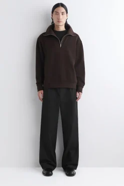 SWEATSHIRT MIT KRAGEN UND KURZEM REISSVERSCHLUSS