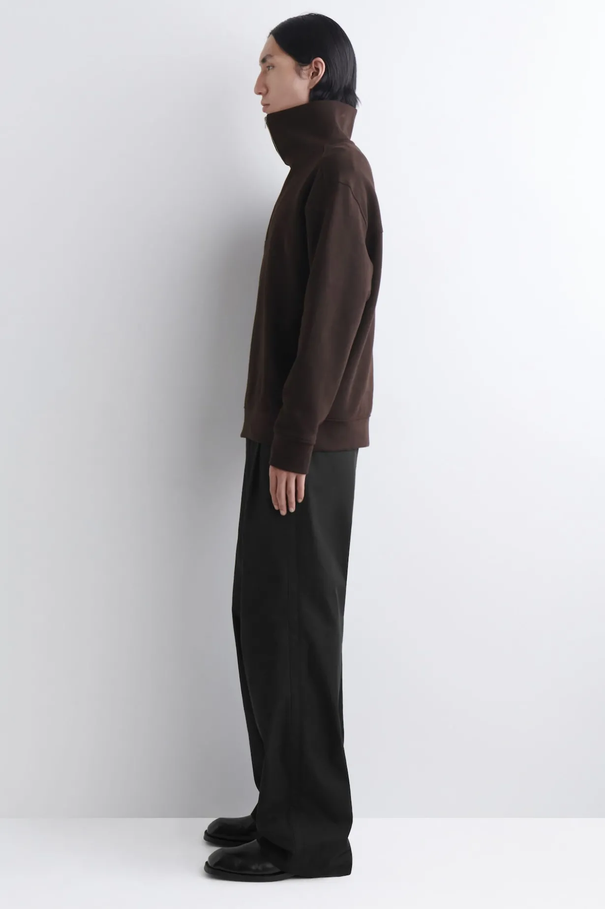 SWEATSHIRT MIT KRAGEN UND KURZEM REISSVERSCHLUSS