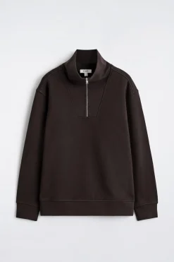 SWEATSHIRT MIT KRAGEN UND KURZEM REISSVERSCHLUSS