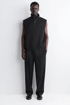 TAILORED FUNNEL-NECK WOOL GILET