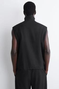 TAILORED FUNNEL-NECK WOOL GILET