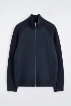 TRAININGSJACKE AUS MERINOWOLLE MIT BAUMWOLLPARTIE