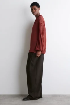 TRANSPARENTE BLUSE MIT BALLONÄRMELN