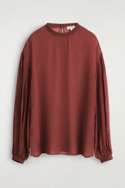 TRANSPARENTE BLUSE MIT BALLONÄRMELN