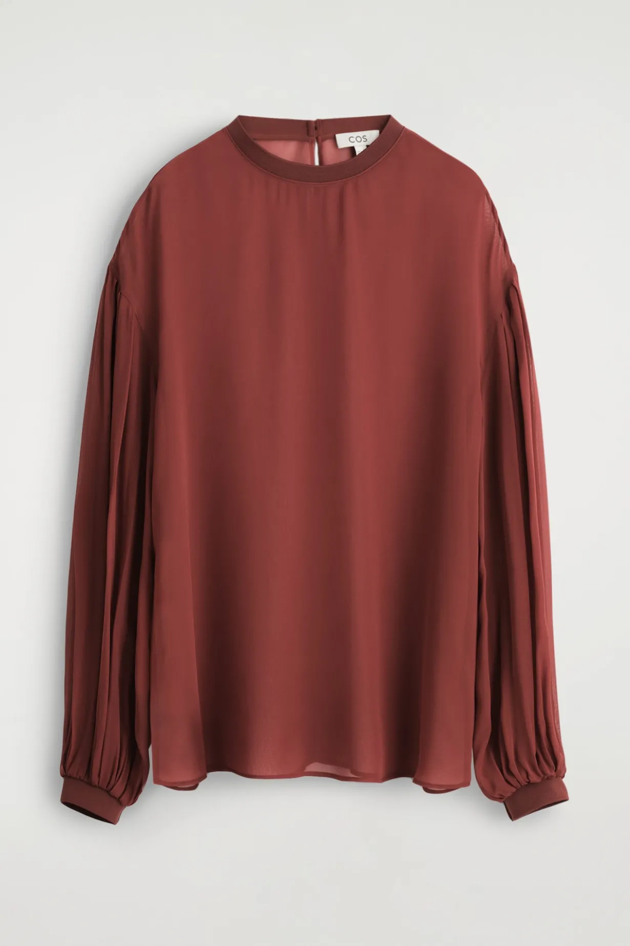 TRANSPARENTE BLUSE MIT BALLONÄRMELN