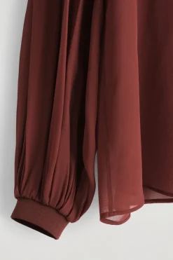 TRANSPARENTE BLUSE MIT BALLONÄRMELN