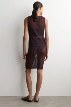TRANSPARENTER STRICKROCK MIT SPITZENDETAILS