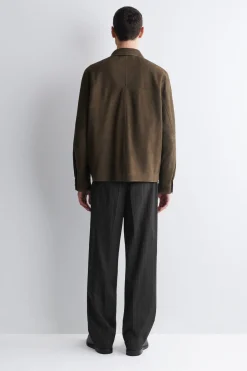 TRUCKERJACKE AUS VELOURSLEDER