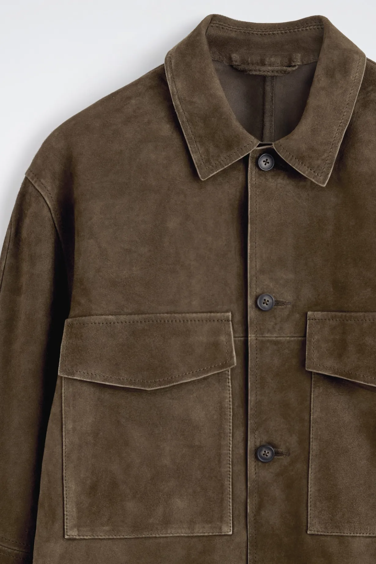 TRUCKERJACKE AUS VELOURSLEDER