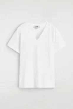 T-SHIRT AUS BAUMWOLLE MIT V-AUSSCHNITT