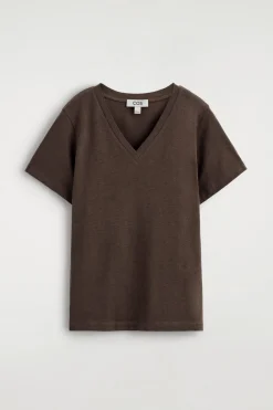 T-SHIRT AUS BAUMWOLLE MIT V-AUSSCHNITT