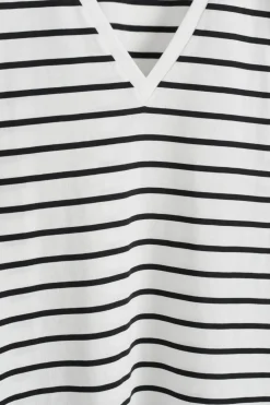 T-SHIRT AUS BAUMWOLLE MIT V-AUSSCHNITT