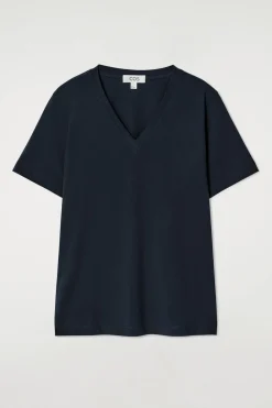 T-SHIRT AUS BAUMWOLLE MIT V-AUSSCHNITT