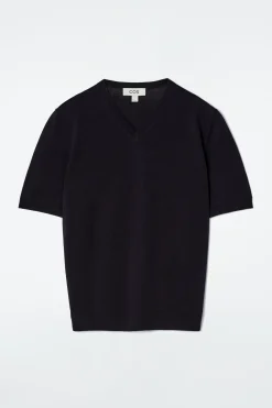 T-SHIRT AUS BAUMWOLLE MIT V-AUSSCHNITT