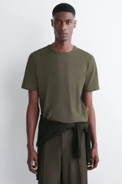 T-SHIRT AUS GEBÜRSTETER BAUMWOLLE