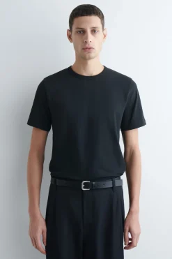 T-SHIRT AUS GEBÜRSTETER BAUMWOLLE