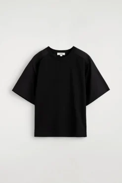 T-SHIRT AUS JERSEY MIT POPELINE