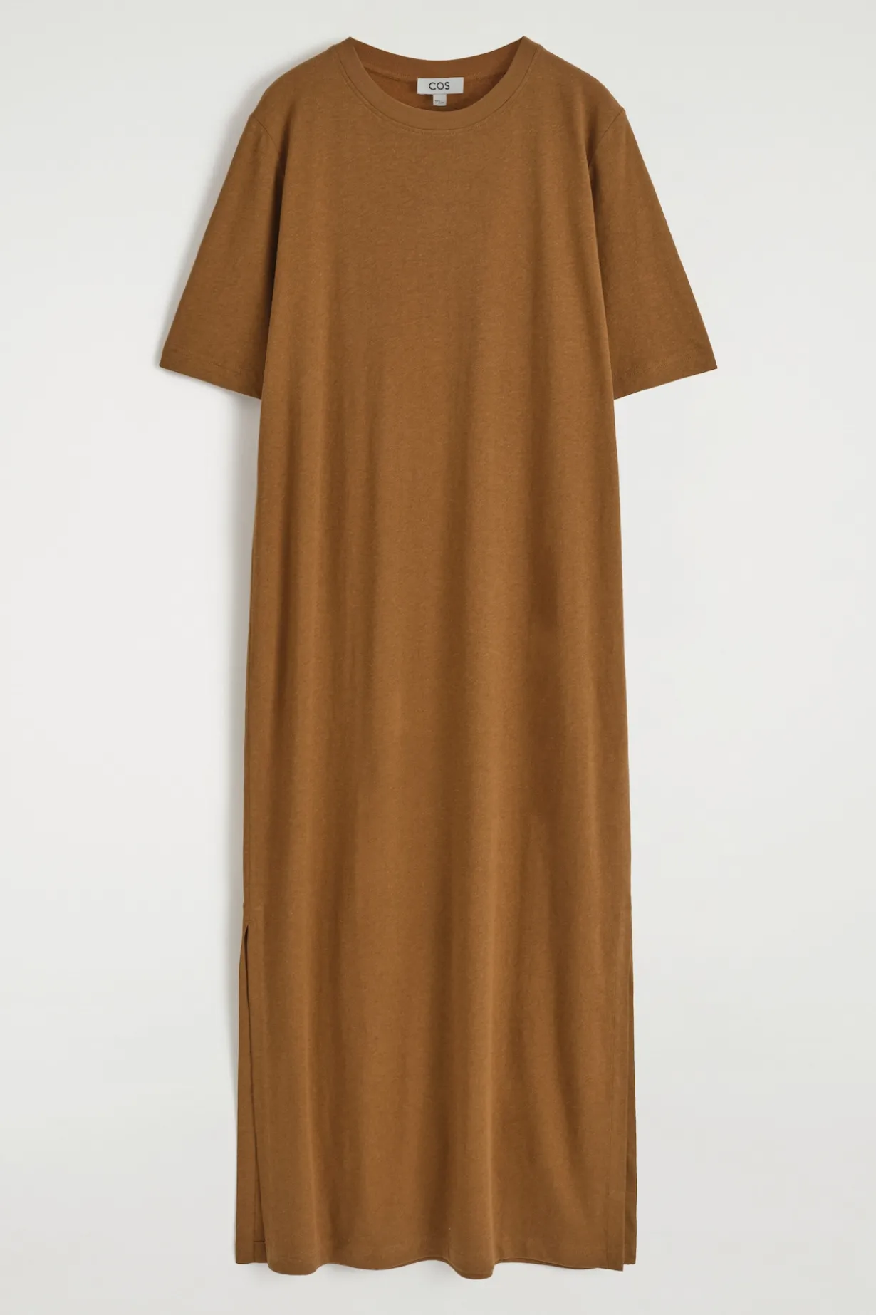 T-SHIRT-KLEID AUS BAUMWOLL-LEINEN-MIX IN MAXILÄNGE