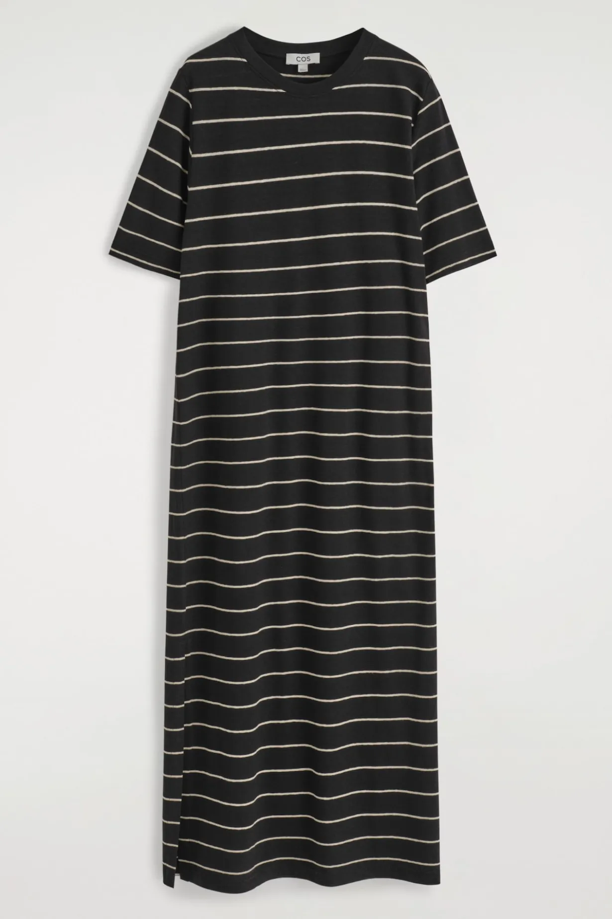 T-SHIRT-KLEID AUS BAUMWOLL-LEINEN-MIX IN MAXILÄNGE