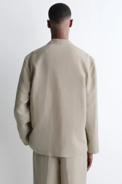 UNSTRUKTURIERTER BLAZER AUS LEINENMIX