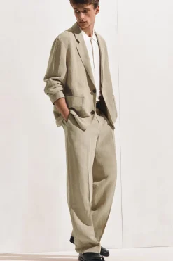 UNSTRUKTURIERTER BLAZER AUS LEINENMIX