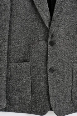 UNSTRUKTURIERTER WOLLBLAZER MIT FISCHGRÄTENMUSTER