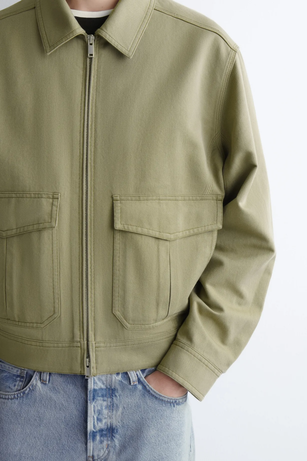 UTILITY-JACKE AUS BAUMWOLL-MIX MIT REISSVERSCHLUSS