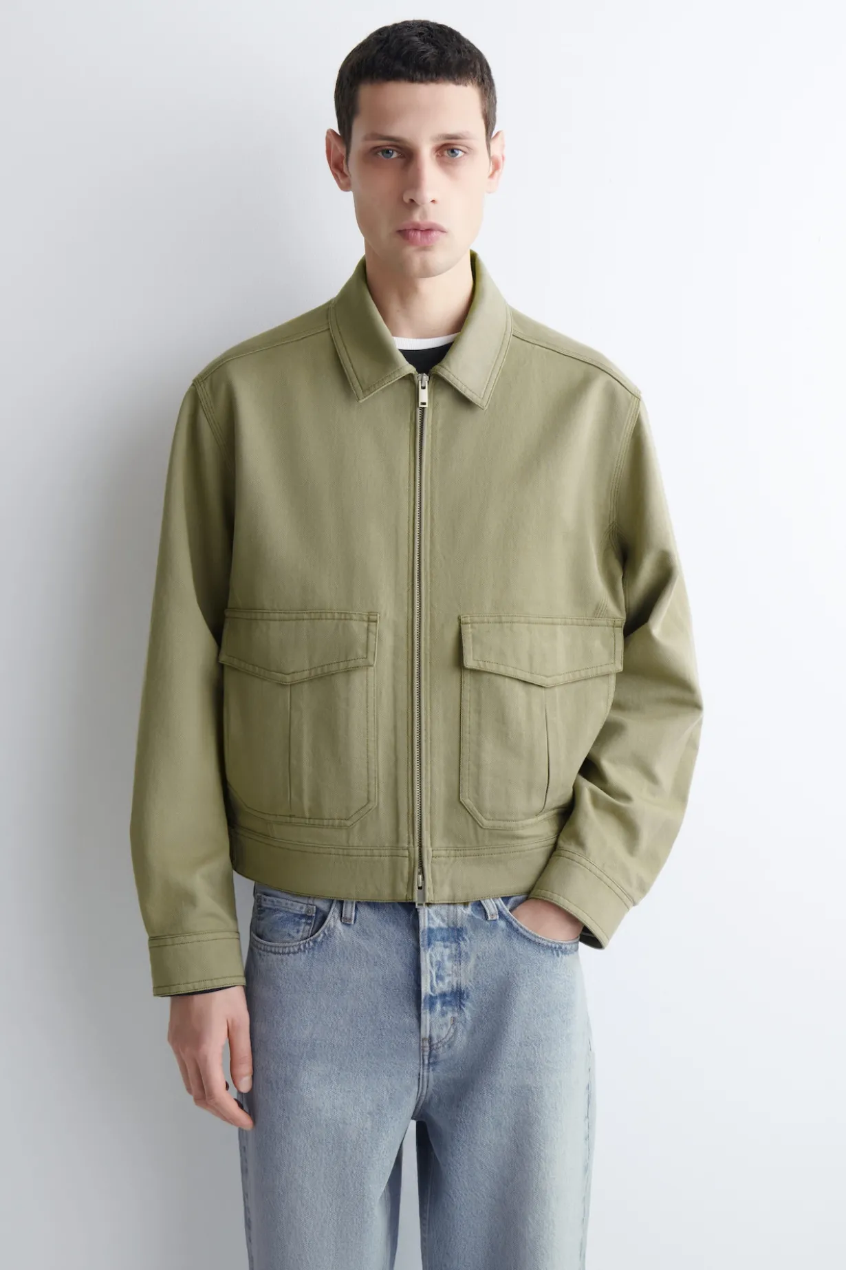 UTILITY-JACKE AUS BAUMWOLL-MIX MIT REISSVERSCHLUSS