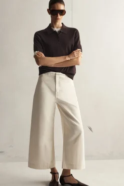VERKÜRZTE HOSE AUS DENIM MIT WEITEM BEIN