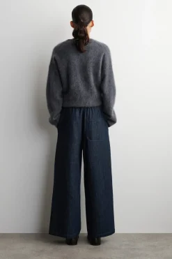 VERKÜRZTE HOSE AUS DENIM MIT WEITEM BEIN