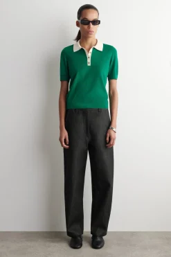 VERKÜRZTES POLOSHIRT AUS WOLL-MIX