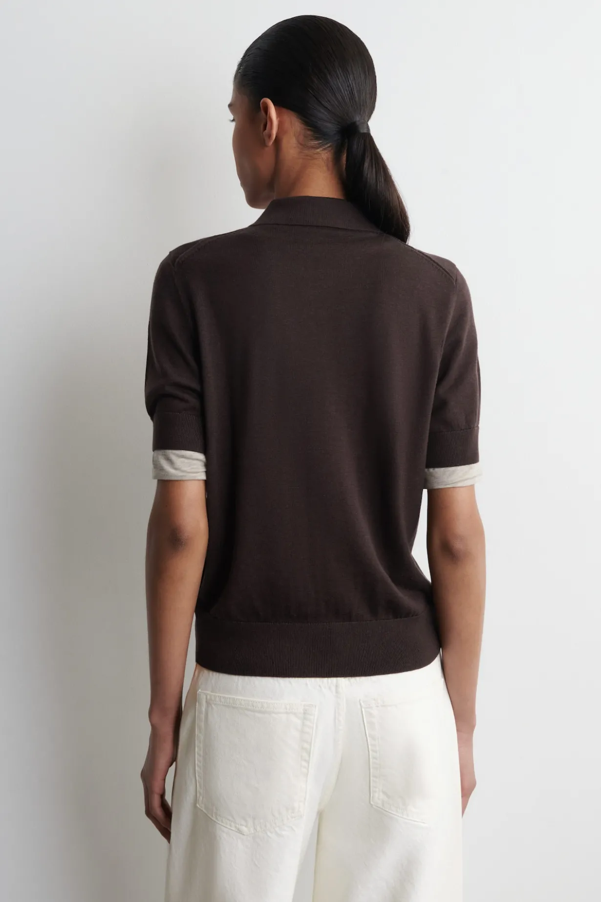VERKÜRZTES POLOSHIRT AUS WOLL-MIX