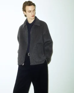 WENDBARE WOLLJACKE MIT KARO- UND FISCHGRÄTMUSTER