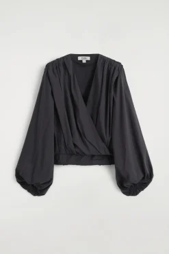 WICKELBLUSE MIT RAFFUNGEN
