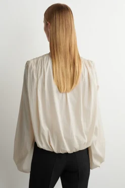 WICKELBLUSE MIT RAFFUNGEN