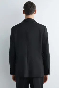 WOLLBLAZER MIT SATIN-REVERS