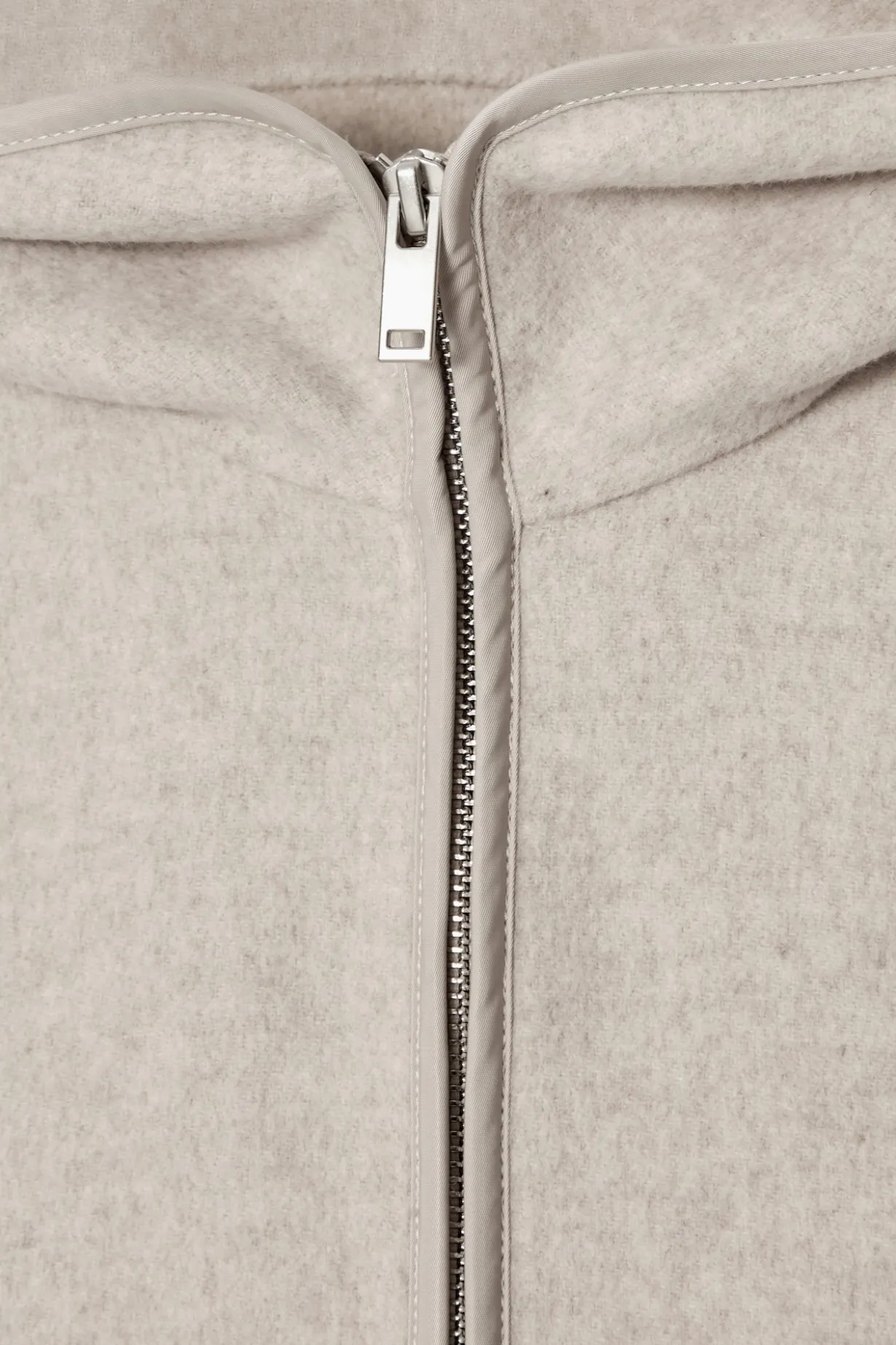 WOLLJACKE AUS DOUBLEFACE-MATERIAL MIT KAPUZE