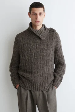 WOLLPULLOVER MIT KORBMUSTER