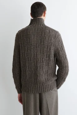 WOLLPULLOVER MIT KORBMUSTER