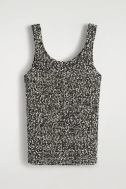ZWEIFARBIGES MARKANTES STRICK-TANKTOP