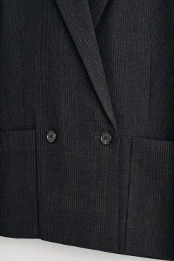 ZWEIREIHIGER BLAZER MIT KAROMUSTER
